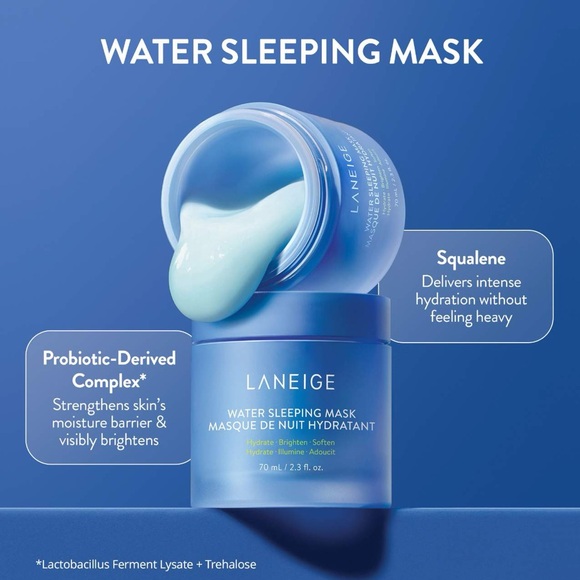 $11❤️‍🔥 LAST 1! LANEIGE Water Sleeping Mask Moisturizer Mini 🛌 NEW - Picture 2 of 6